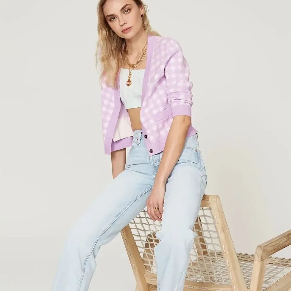 NWT MAJE MYSTYLE CHECKERED CARDIGAN